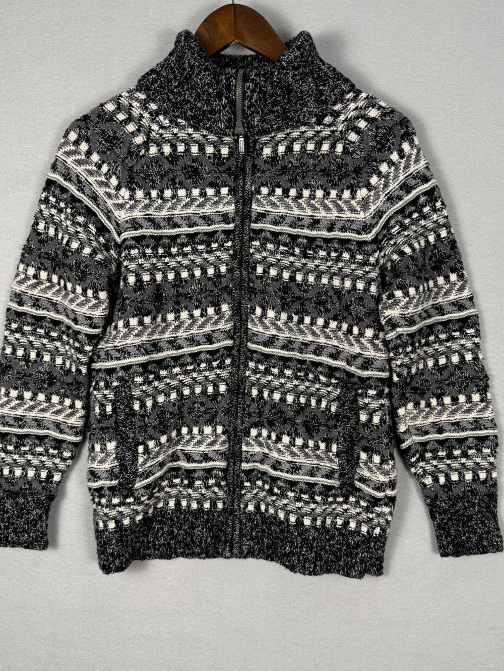 L.L.Bean Women's S Fair Isle Full Zip Cotton Sweater